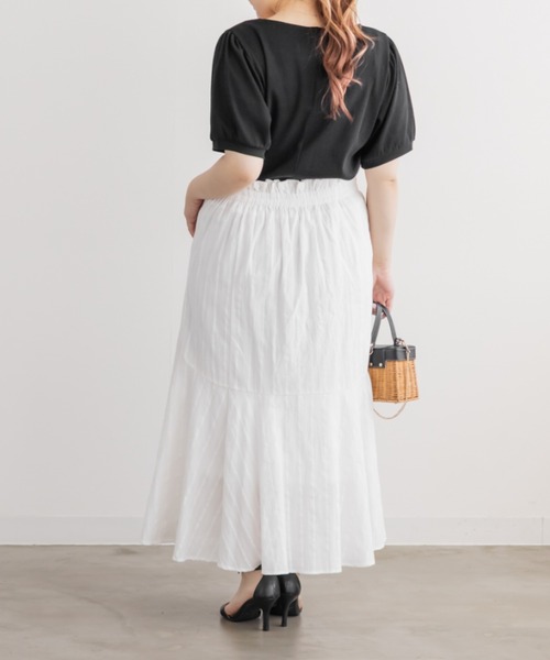 CLETTE(クレット)の「CLETTEオリジナルチェック使いレイヤード風プルオーバー(Tシャツ/カットソー・レディース・ネイビー/ブラック/ブルー・4L/3L/LL)」の7枚目の写真