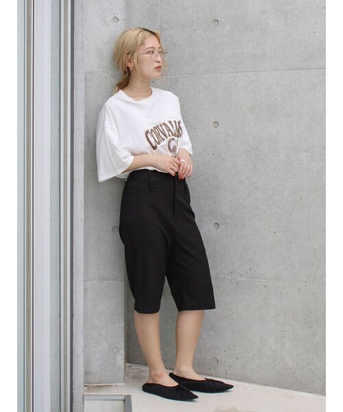 Ungrid（アングリッド）の「オーバーサイズロゴTee（Tシャツ/カットソー・レディース・チャコールグレー/ブルー/オフホワイト・FREE）」の5枚目の写真
