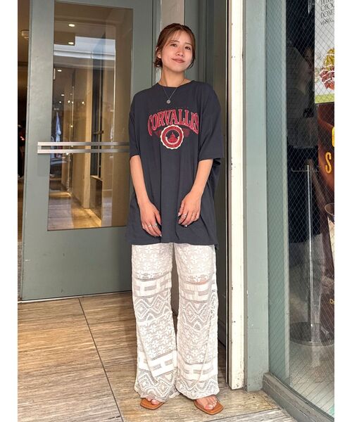 Ungrid（アングリッド）の「オーバーサイズロゴTee（Tシャツ/カットソー・レディース・チャコールグレー/ブルー/オフホワイト・FREE）」の10枚目の写真