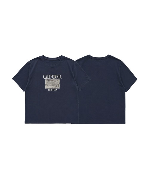 aimoha(アイモハ)の「ヴィンテージ風ロゴTシャツ(Tシャツ/カットソー・レディース・ネイビー/ホワイト・FREE)」の4枚目の写真