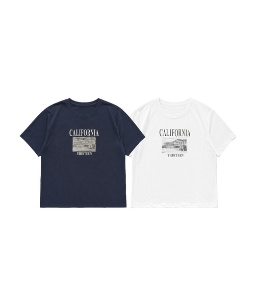aimoha(アイモハ)の「ヴィンテージ風ロゴTシャツ(Tシャツ/カットソー・レディース・ネイビー/ホワイト・FREE)」の6枚目の写真