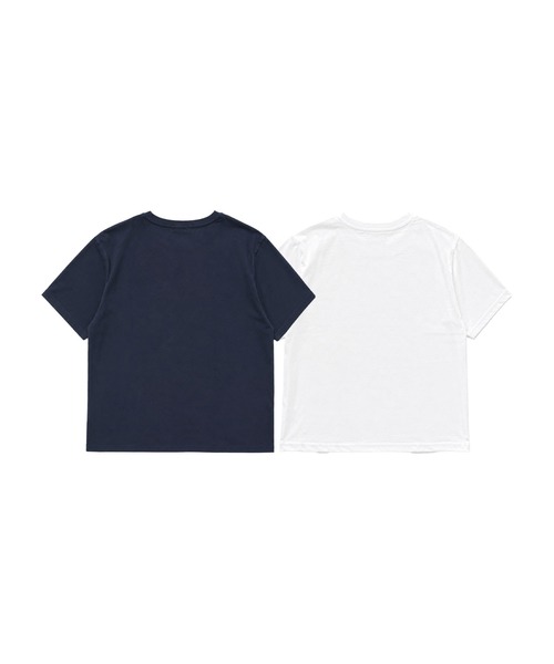 aimoha(アイモハ)の「ヴィンテージ風ロゴTシャツ(Tシャツ/カットソー・レディース・ネイビー/ホワイト・FREE)」の7枚目の写真