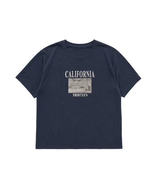 aimoha(アイモハ)の「ヴィンテージ風ロゴTシャツ(Tシャツ/カットソー・レディース・ネイビー/ホワイト・FREE)」の8枚目の写真