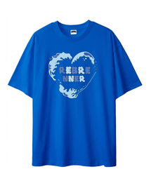 DTF ラブウェーブ クールコットン オーバーサイズ 半袖Tシャツ ブルー