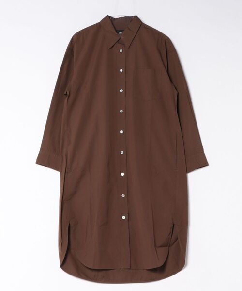 A.P.C.(アーペーセー)の「ROBE CHEMISE COURTE(ワンピース・レディース・ブルー/ブラウン・36/34)」の1枚目の写真