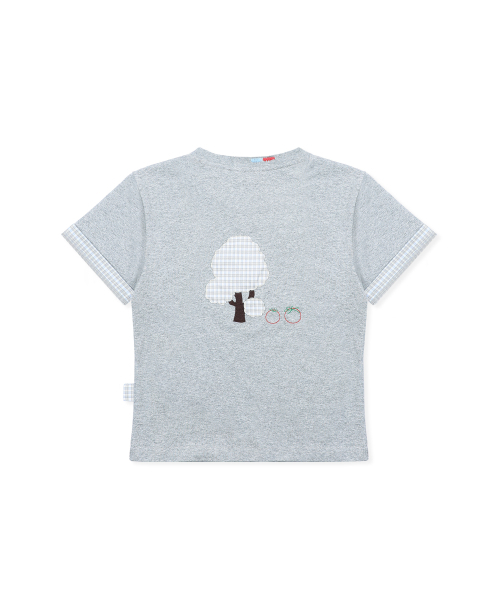 RuNaKi'Hu'（ルナキフ）の「WXT099 クモトマトチェックアプリケTシャツ (メランジェグレー)（Tシャツ/カットソー・レディース・その他・1/2）」の2枚目の写真