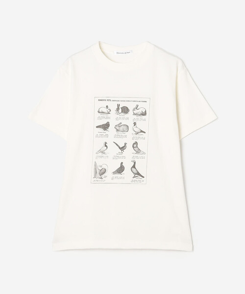Bshop(ビショップ)の「History of Art | プリントTシャツ RABBITS & BIRDS WOMEN(Tシャツ/カットソー・レディース・ホワイト系その他・S)」の2枚目の写真