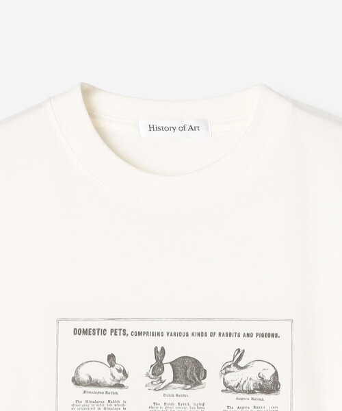 Bshop(ビショップ)の「History of Art | プリントTシャツ RABBITS & BIRDS WOMEN(Tシャツ/カットソー・レディース・ホワイト系その他・S)」の4枚目の写真
