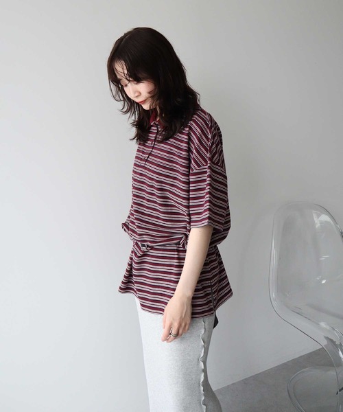 earth music&ecology(アースミュージックアンドエコロジー)の「ラガーポロシャツ(Tシャツ/カットソー・レディース・ブラウン/ボルドー・FREE)」の12枚目の写真