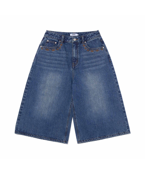 KIRSH（キルシー）の「ポケットリボンディテールワイドフィットデニムショーツ[ブルー]（その他パンツ・レディース・その他・SMALL/MEDIUM）」の2枚目の写真