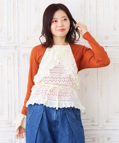 MARKEY'S(マーキーズ)の「リブクルーカットソー/おとな(Tシャツ/カットソー・レディース・ラベンダー/ブラウン/チャコール・160cm)」の1枚目の写真