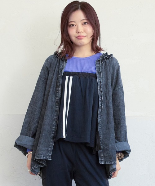 MARKEY'S(マーキーズ)の「リブクルーカットソー/おとな(Tシャツ/カットソー・レディース・ラベンダー/ブラウン/チャコール・160cm)」の8枚目の写真