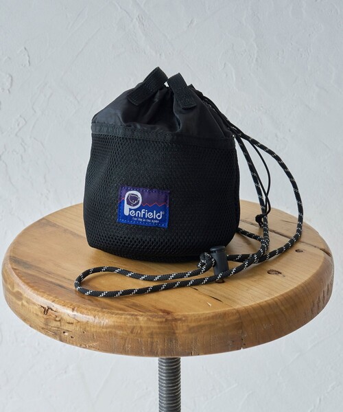 coen(コーエン)の「【PenField(ペンフィールド)別注】 ドロストメッシュミニショルダーバッグ(ショルダーバッグ・レディース・ライム/モカ/ブラック・FREE)」の1枚目の写真