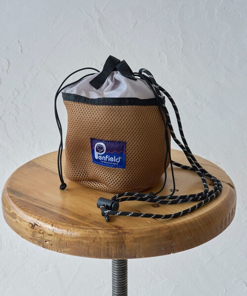 coen(コーエン)の「【PenField(ペンフィールド)別注】 ドロストメッシュミニショルダーバッグ(ショルダーバッグ・レディース・ライム/モカ/ブラック・FREE)」の2枚目の写真