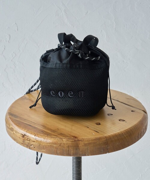 coen(コーエン)の「【PenField(ペンフィールド)別注】 ドロストメッシュミニショルダーバッグ(ショルダーバッグ・レディース・ライム/モカ/ブラック・FREE)」の15枚目の写真