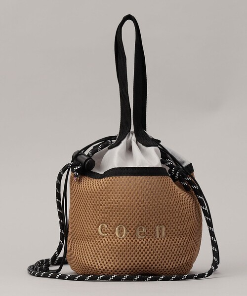 coen(コーエン)の「【PenField(ペンフィールド)別注】 ドロストメッシュミニショルダーバッグ(ショルダーバッグ・レディース・ライム/モカ/ブラック・FREE)」の5枚目の写真