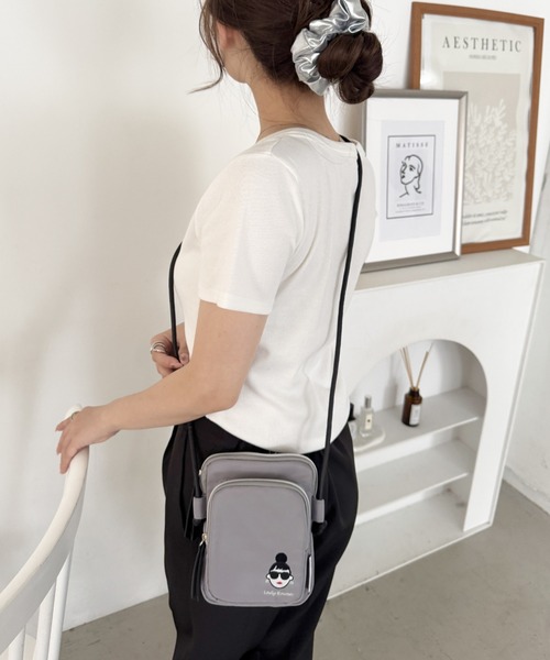 HAPPY FACE(ハッピーフェイス)の「EMMA顔刺? プチポシェット GY(ショルダーバッグ・レディース・グレー・ONE SIZE)」の9枚目の写真