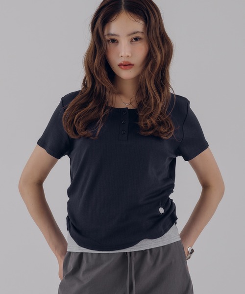 Комплект: Айлет хенри нек с gathered топом и халтер-топом / eyelet henry neck gather top & halter neck top set