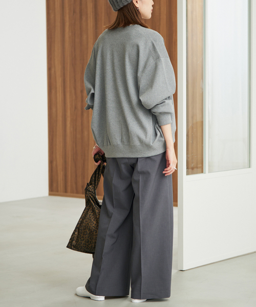 SLOBE IENA（スローブイエナ）の「《WEB限定/接触冷感/UVカット/吸水速乾/4サイズ展開/追加》ワイドスラックス（スラックス・レディース・グレー/ベージュ・36/40）」の13枚目の写真