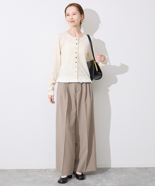 SLOBE IENA（スローブイエナ）の「《WEB限定/接触冷感/UVカット/吸水速乾/4サイズ展開/追加》ワイドスラックス（スラックス・レディース・グレー/ベージュ・36/40）」の16枚目の写真
