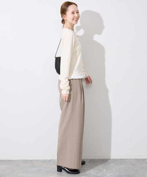 SLOBE IENA（スローブイエナ）の「《WEB限定/接触冷感/UVカット/吸水速乾/4サイズ展開/追加》ワイドスラックス（スラックス・レディース・グレー/ベージュ・36/40）」の17枚目の写真