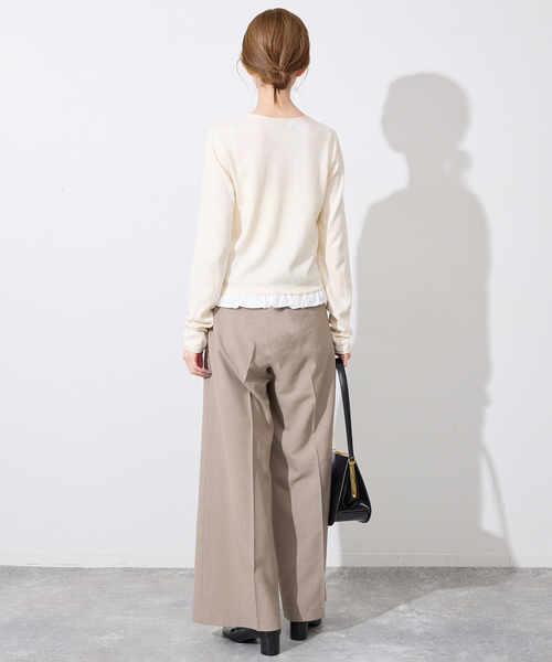 SLOBE IENA（スローブイエナ）の「《WEB限定/接触冷感/UVカット/吸水速乾/4サイズ展開/追加》ワイドスラックス（スラックス・レディース・グレー/ベージュ・36/40）」の18枚目の写真