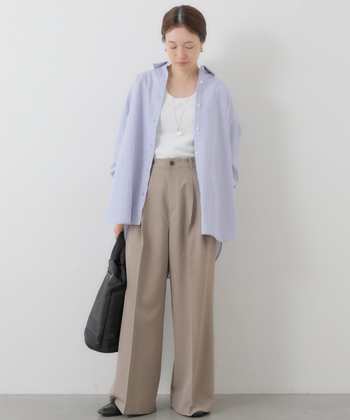 SLOBE IENA（スローブイエナ）の「《WEB限定/接触冷感/UVカット/吸水速乾/4サイズ展開/追加》ワイドスラックス（スラックス・レディース・グレー/ベージュ・36/40）」の19枚目の写真