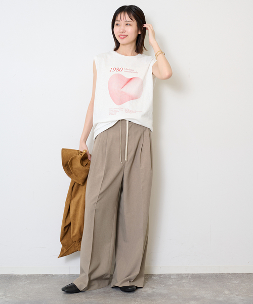 SLOBE IENA（スローブイエナ）の「《WEB限定/接触冷感/UVカット/吸水速乾/4サイズ展開/追加》ワイドスラックス（スラックス・レディース・グレー/ベージュ・36/40）」の22枚目の写真