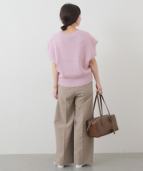 SLOBE IENA(スローブイエナ)の「《WEB限定/接触冷感/UVカット/吸水速乾/4サイズ展開/追加》ワイドスラックス(スラックス・レディース・グレー/ベージュ・36/40/34/38)」の6枚目の写真