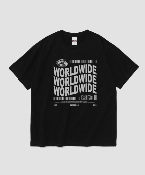 TAILOR STUDIO(テーラースタジオ)の「ワールドワイド 半袖Tシャツ (ブラック)(Tシャツ/カットソー・レディース・その他・2XL/X-LARGE/LARGE/MEDIUM/SMALL)」の1枚目の写真