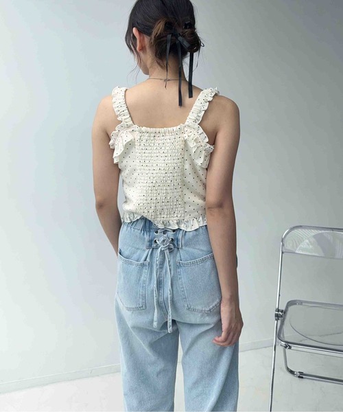 AS KNOW AS plus（アズノゥアズプラス）の「☆クロップド丈 アソートリボンビスチェ（シャツ/ブラウス・レディース・アイボリー系/ブラック系/ブラウン系/イエロー系・FREE）」の8枚目の写真