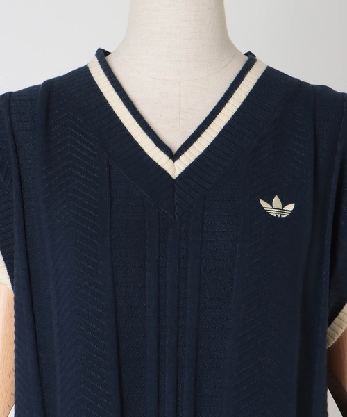 adidas Originals(アディダスオリジナルス)の「【adidas Originals/アディダスオリジナルス】CABLE KNIT VEST(ケーブルニットベスト KR7062 KT1861)(ベスト・レディース・アイボリー/ネイビー・38)」の5枚目の写真