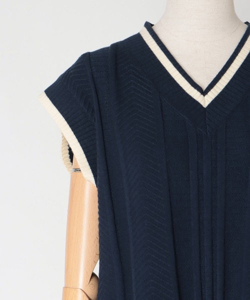 adidas Originals(アディダスオリジナルス)の「【adidas Originals/アディダスオリジナルス】CABLE KNIT VEST(ケーブルニットベスト KR7062 KT1861)(ベスト・レディース・アイボリー/ネイビー・38)」の6枚目の写真