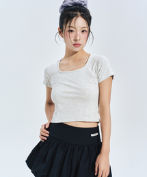 クレア スクエアテックTシャツ L/グレー