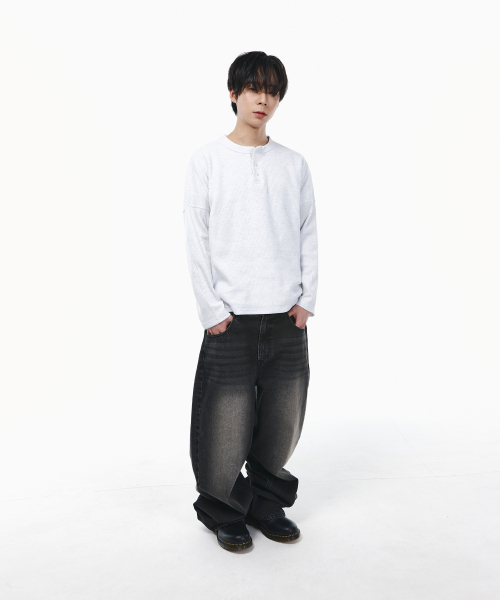 SIGNATURE（シグネチャ）の「ワッフルヘンリーネックTシャツ[メランジ]（Tシャツ/カットソー・レディース・その他・MEDIUM/LARGE）」の3枚目の写真