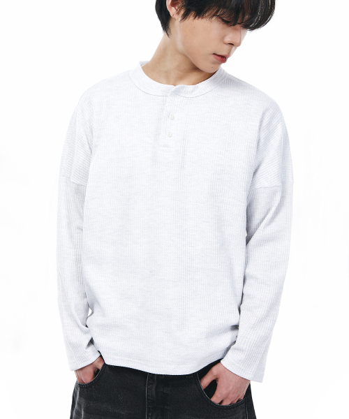 SIGNATURE（シグネチャ）の「ワッフルヘンリーネックTシャツ[メランジ]（Tシャツ/カットソー・レディース・その他・MEDIUM/LARGE）」の4枚目の写真