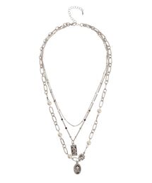 EVRIS（エヴリス）の「COIN MOTIF PEARL 3連ネックレス（ネックレス）」