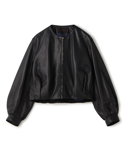 TOMORROWLAND collection（トゥモローランドコレクション）の「セミベジタブルレザー パフスリーブブルゾン（ブルゾン・レディース・ブラウン/ブラック・36）」の2枚目の写真