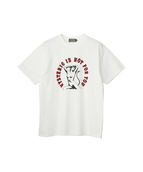 HYSTERIC GLAMOUR(ヒステリックグラマー)の「HOT FOR YOU Tシャツ(Tシャツ/カットソー・メンズ・ブルー/ブラック/ホワイト・SMALL/MEDIUM/X-LARGE/LARGE)」の1枚目の写真