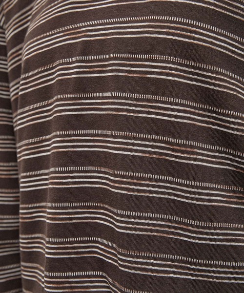 Alfred Alex(アルフレッドアレックス)の「【Alfred Alex】Slub Border Henley Tee / スラブボーダー ヘンリーネックロンT(Tシャツ/カットソー・メンズ・ブラック系/ライトグレー/ブラック/ダークブラウン/ネイビー系/ワインレッド・M/L)」の19枚目の写真