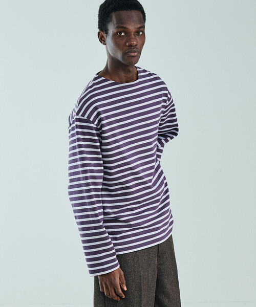 ORCIVAL(オーシバル)の「ORCIVAL | コットンロード クルーネック ワイドフレンチバスクTシャツ MEN(Tシャツ/カットソー・メンズ・パープル/ホワイト系その他5/ブルー系その他5/ダークブラウン/グレー系その他/ブラウン系その他/パープル系その他/ブラック・3/5/4)」の13枚目の写真