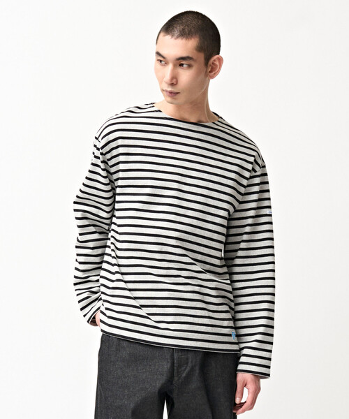ORCIVAL(オーシバル)の「ORCIVAL | コットンロード クルーネック ワイドフレンチバスクTシャツ MEN(Tシャツ/カットソー・メンズ・パープル/ホワイト系その他5/ブルー系その他5/ダークブラウン/グレー系その他/ブラウン系その他/パープル系その他/ブラック・3/5/4)」の4枚目の写真