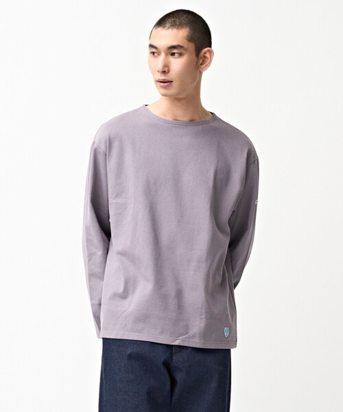 ORCIVAL(オーシバル)の「ORCIVAL | コットンロード クルーネック ワイドフレンチバスクTシャツ MEN(Tシャツ/カットソー・メンズ・パープル/ホワイト系その他5/ブルー系その他5/ダークブラウン/グレー系その他/ブラウン系その他/パープル系その他/ブラック・3/5/4)」の8枚目の写真