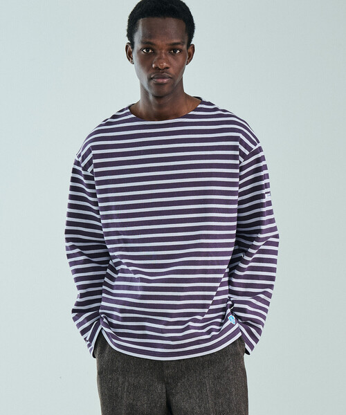 ORCIVAL(オーシバル)の「ORCIVAL | コットンロード クルーネック ワイドフレンチバスクTシャツ MEN(Tシャツ/カットソー・メンズ・パープル/ホワイト系その他5/ブルー系その他5/ダークブラウン/グレー系その他/ブラウン系その他/パープル系その他/ブラック・3/5/4)」の1枚目の写真