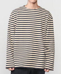 ORCIVAL | コットンロード クルーネック ワイドフレンチバスクTシャツ MEN