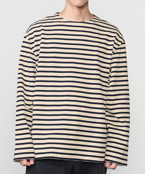 ORCIVAL(オーシバル)の「ORCIVAL | コットンロード クルーネック ワイドフレンチバスクTシャツ MEN(Tシャツ/カットソー・メンズ・パープル/ホワイト系その他5/ブルー系その他5/ダークブラウン/グレー系その他/ブラウン系その他/パープル系その他/ブラック・3/5/4)」の2枚目の写真