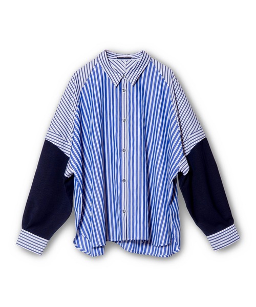 OSMOSIS（オズモーシス）の「切替ストライプブラウス（シャツ/ブラウス・レディース・ベージュ/ブルー/ブラック・ONE SIZE）」の22枚目の写真