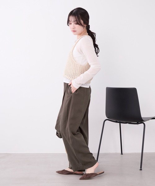 MICA&DEAL(マイカ&ディール)の「フィブリルワイドストレートイージーパンツ〈2サイズ展開〉〈セットアップ対応〉(その他パンツ・レディース・チャコールグレー/ベージュ/ブラウン・38/36)」の14枚目の写真
