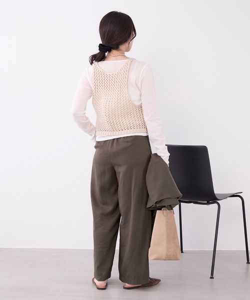 MICA&DEAL(マイカ&ディール)の「フィブリルワイドストレートイージーパンツ〈2サイズ展開〉〈セットアップ対応〉(その他パンツ・レディース・チャコールグレー/ベージュ/ブラウン・38/36)」の15枚目の写真