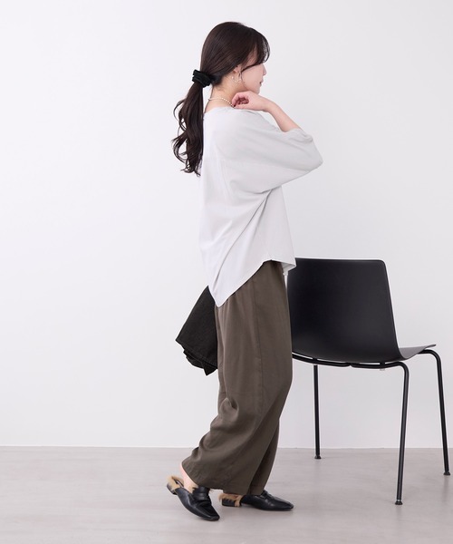 MICA&DEAL(マイカ&ディール)の「フィブリルワイドストレートイージーパンツ〈2サイズ展開〉〈セットアップ対応〉(その他パンツ・レディース・チャコールグレー/ベージュ/ブラウン・38/36)」の19枚目の写真